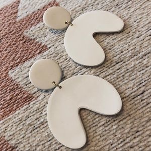 Statement Earrings | Ceramic | White